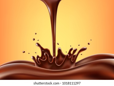 Vector illustration of chocolate splashing