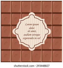 Vector illustration of a chocolate stylized background with a frame for your design and arts