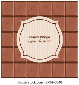 Vector illustration of a chocolate stylized background with a frame for your design and arts