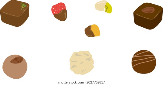 Vektorgrafik von Schokoladenvarianten
