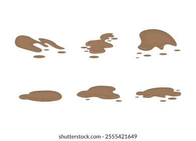 vector illustration of chocolate water spill, coffee or chocolate milk spill.