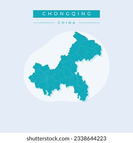 Vector de ilustración del mapa de Chongqing China
