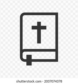 Vector illustration of christian book  icon in dark color and transparent background(png).