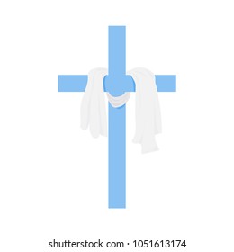 Vector illustration for Christian community: Shrouded cross isolated. Christian cross is great for Good Friday or Easter church sermon illustration.