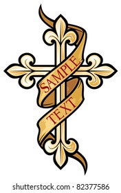 vector illustration of christian cross