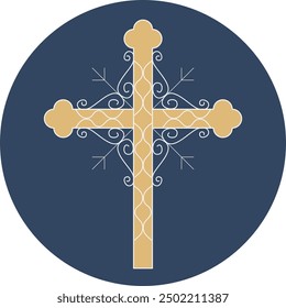 Vektorgrafik eines Kreuzes. Flaches Design-Symbol.