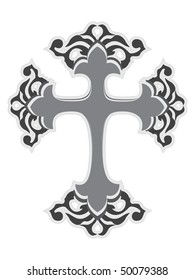 vector illustration of christian cross on white background