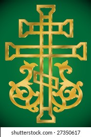 vector illustration of Christian Holy cross with ornament