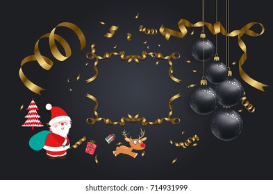 vector illustration of christmas 2018 background with christmas confetti gold and deer
