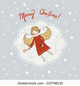 Vector Illustration Christmas Angel Can Be Stock Vector (Royalty Free ...