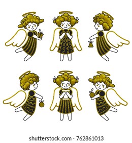 Vector illustration of christmas angels