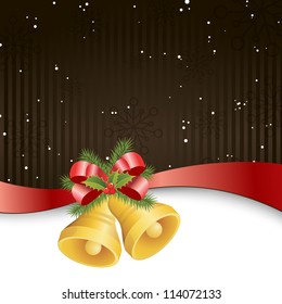 Vector Illustration of a Christmas Background with Bells