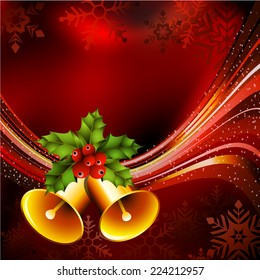 Vector illustration of Christmas background with bells.