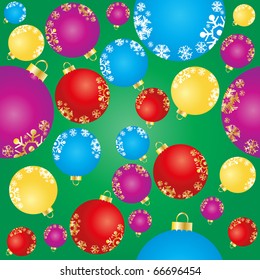 Vector illustration of Christmas background with color balls