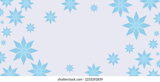 Ilustración vectorial. Fondo de Navidad con copas de nieve decoradas