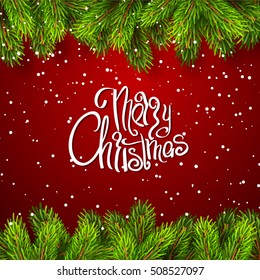 Vector illustration Christmas background with fir-tree branches