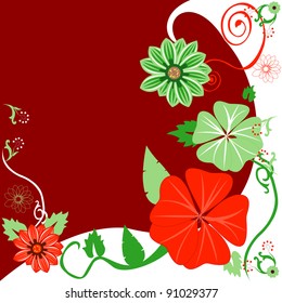 Vector Illustration of a Christmas background Floral template.