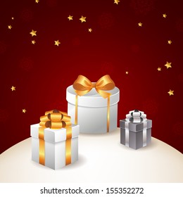 Vector Illustration of a Christmas Background with Gifts