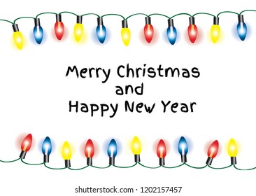 vector illustration of Christmas background with lights. holiday background.