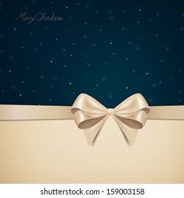 Vector Illustration of a Christmas Background with Ribbon