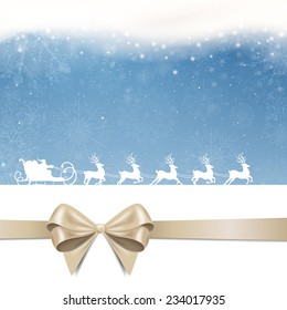 Vector Illustration of a Christmas Background with Santa Claus