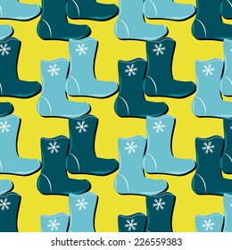 vector illustration of christmas background with set of boots