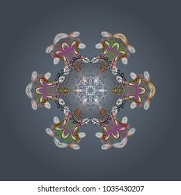 Vector illustration. Christmas background with snowflakes abstract background. Cute design. Neutral, gray and white snowflakes. Holiday design for Christmas, New Year fashion prints.