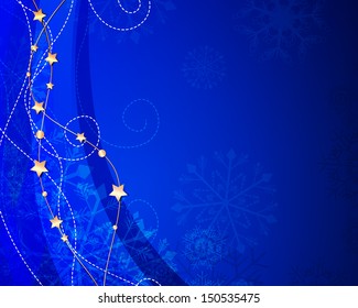 Vector Illustration of a Christmas Background with Snowflakes