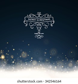 Vector Illustration of a Christmas Background with Snowflakes