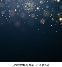 Vector Illustration of a Christmas Background with Snowflakes