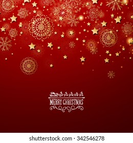 Vector Illustration of a Christmas Background with Snowflakes