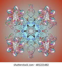 Vector illustration. Christmas background with snowflakes. Vector christmas abstract colorful background with falling snowflake. Winter abstract background.