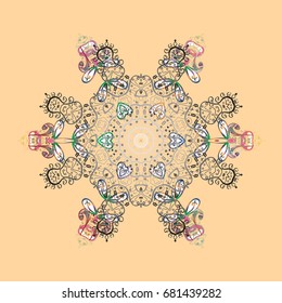 Vector illustration. Christmas background with snowflakes. Winter abstract background. Vector christmas abstract colorful background with cute snowflake.