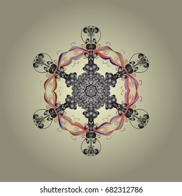 Vector illustration. Christmas background with snowflakes. Winter abstract background. Vector christmas abstract colorful background with cute snowflake.