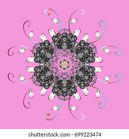 Vector illustration. Christmas background with snowflakes abstract background. Holiday design for Christmas and New Year fashion prints. 