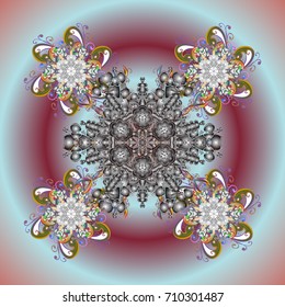Vector illustration. Christmas background with snowflakes. Winter abstract background. Vector christmas abstract colorful background with cute snowflake.