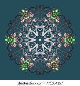 Vector illustration. Christmas background with snowflakes. Vector christmas abstract colorful background with falling snowflake. Winter abstract background.