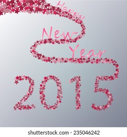 Vector illustration Christmas background as stream of stars and the words flowing downstream.