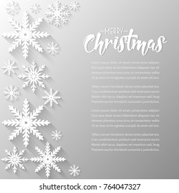 Vector illustration of Christmas background with white snowflakes