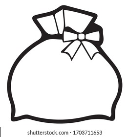 Vector illustration Christmas bag full of gifts. Large sack holiday. Big bagful for new year and Christmas. Isolated EPS 10