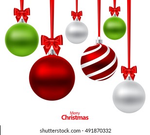 Vector illustration of Christmas ball with bow
