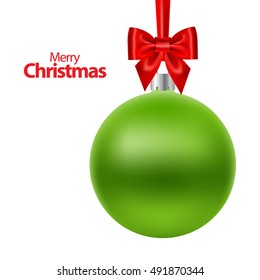 Vector illustration of Christmas ball with bow