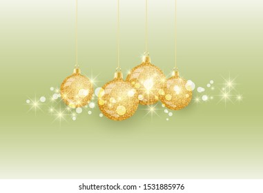 Vector illustration of Christmas ball. Christmas decoration on colored background