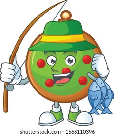 Vector illustration of christmas ball in a fishing design.