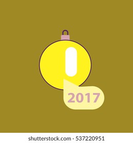 Vector illustration Christmas ball and new 2017 year