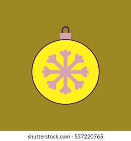 Vector illustration Christmas ball and snowflake