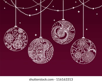 Vector illustration of Christmas balls