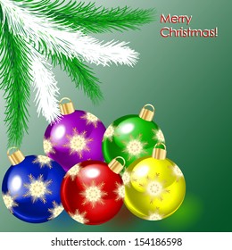 vector illustration with Christmas balls