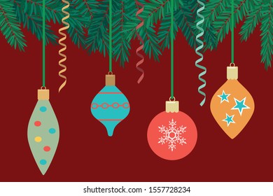 Vector illustration with Christmas balls.