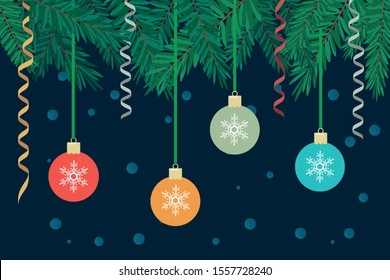 Vector illustration with Christmas balls.